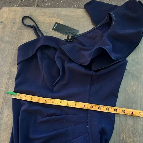 VFSHOW Ruffle One Shoulder Strap Ruched Wedding Maxi Dress V Neck Elegant Split - Picture 11 of 16